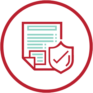 Document and shield icon indicating secure and verified paperwork.